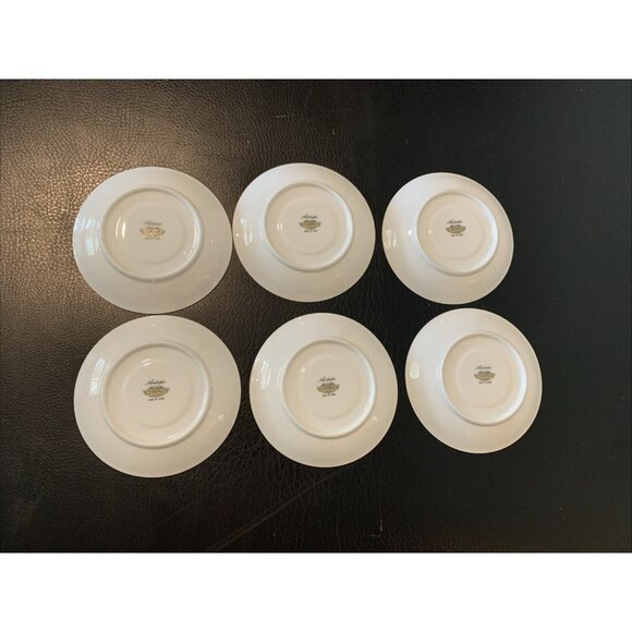 6 Noritake Toki Kaisha Footed Cup and Saucer Sets Green Bamboo Pattern 1960s Vtg - Picture 11 of 12